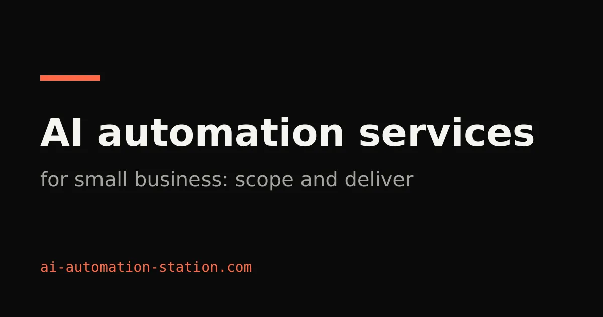 Title card: AI automation services for small business