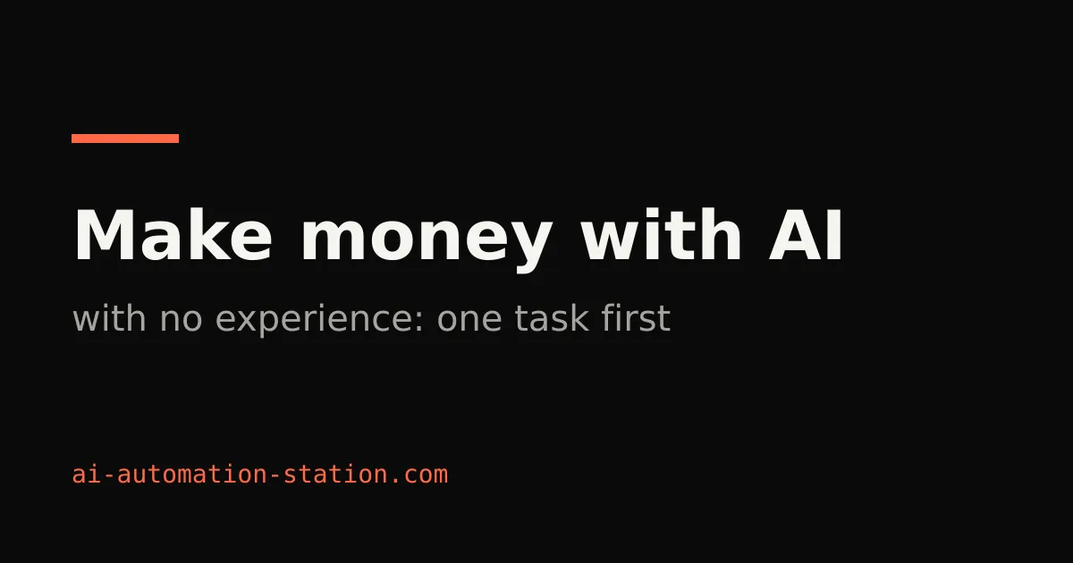 Title card: make money with AI with no experience